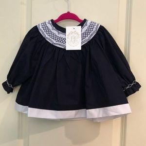 Beaufort Bonnet navy smocked dress